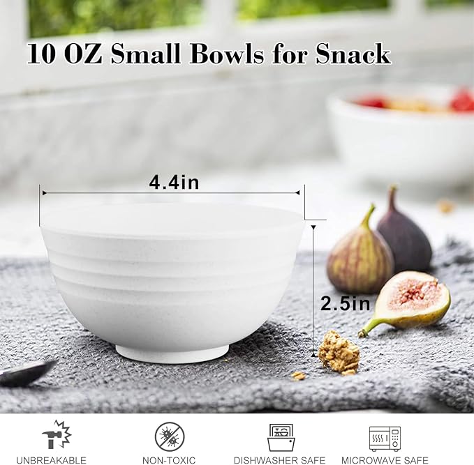 Wrova Wheat Straw Snack Bowls 10oz Set of 8 - Image 2