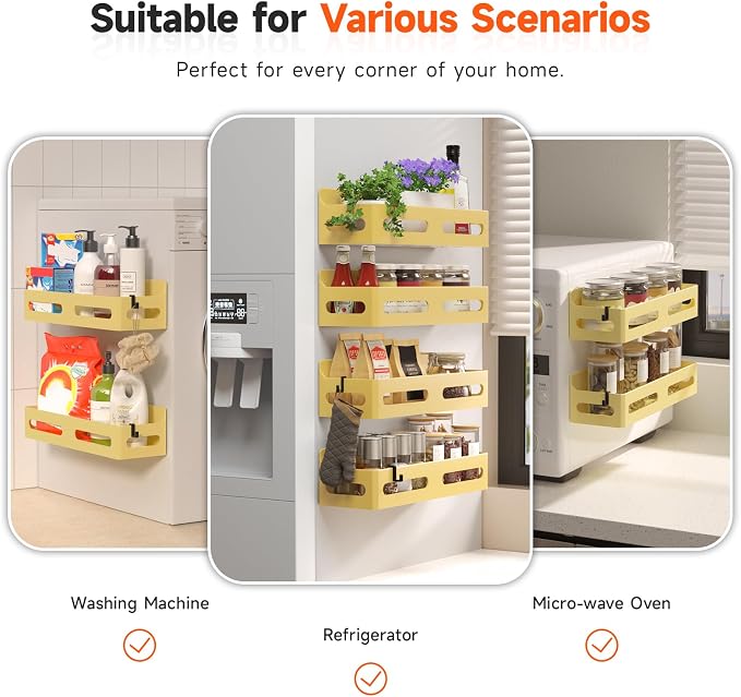 Sevenblue 4 Pack Strong Magnetic Spice Rack - Image 6