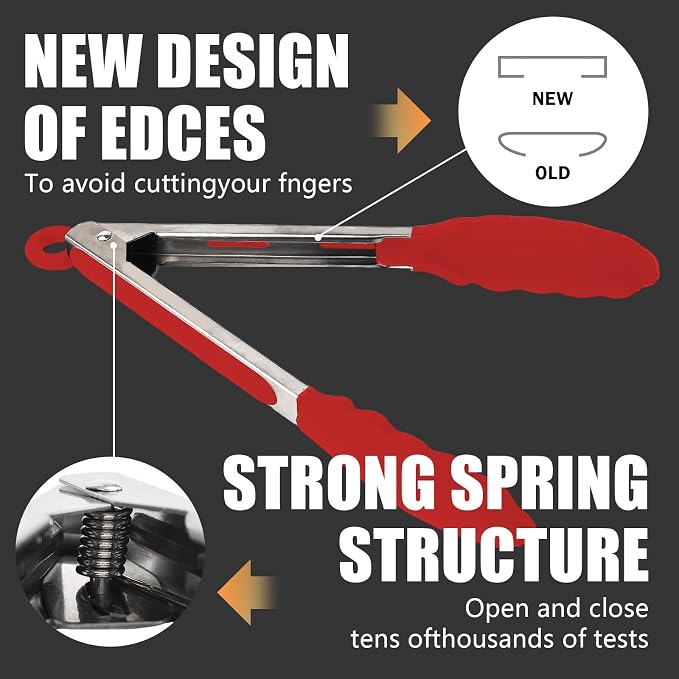 Kitchen Tongs with Silicone Tips, Kitchen Tongs, Cooking Tongs, Premium - Image 4