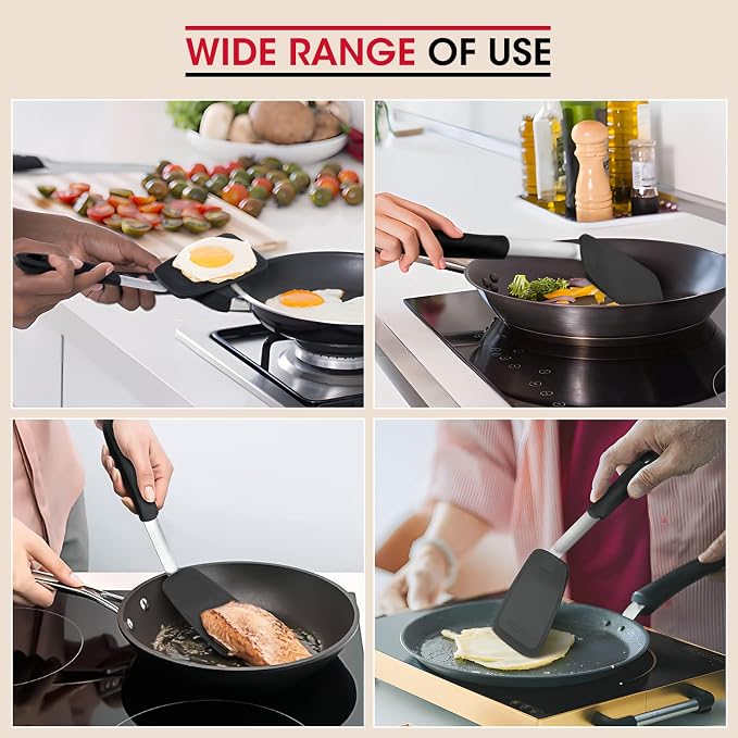 Unicook Flexible Silicone Spatula Turner 2 Pack, 600°F Heat Resistant Spatula - Image 2
