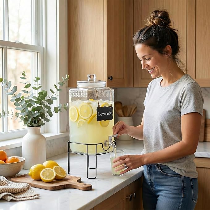 1.5 Gallon Glass Drink Dispenser, Drink Dispensers - Image 8