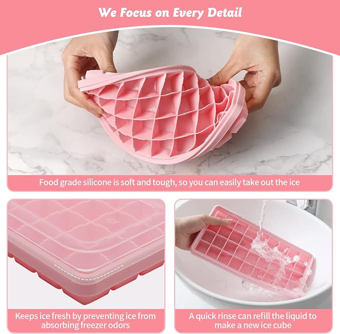 Silicone Ice Cube Tray with Leak-Proof Lid & Storage Bin - Image 6