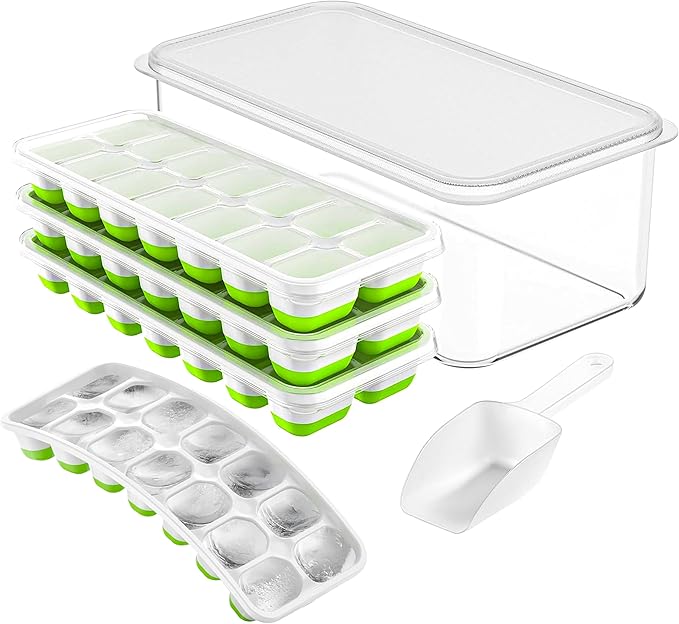 Durable Silicone Ice Cube Tray Set – Versatile Ice Tray, Stackable Ice Trays by Unknown