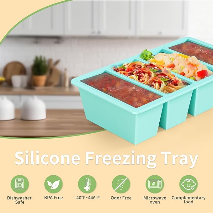Silicone Freezer Tray for Sauce Cube: GGOW Silicone Freezing Tray for Broth - Image 5
