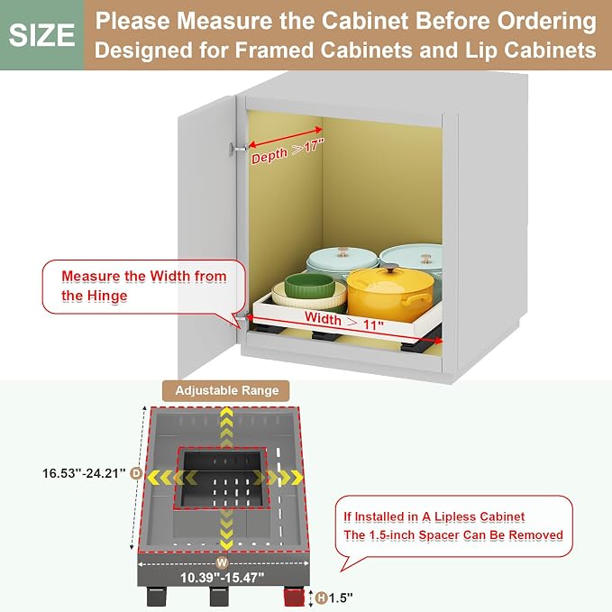 Pull out Cabinet Organizer, Expandable Width, Depth - Image 2