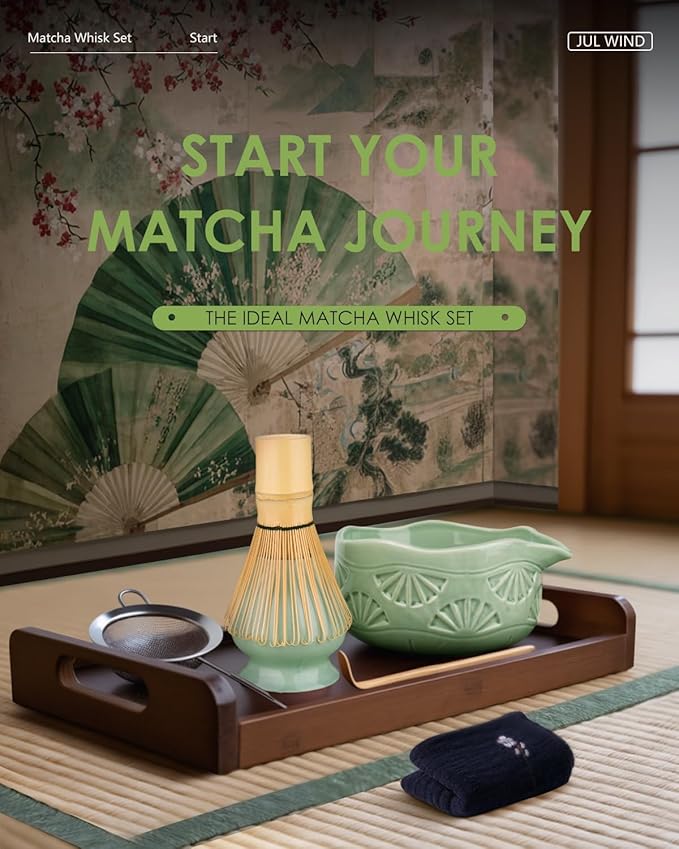 Matcha Whisk Set, Ceramic Matcha Set Includes Matcha Bowl - Image 3