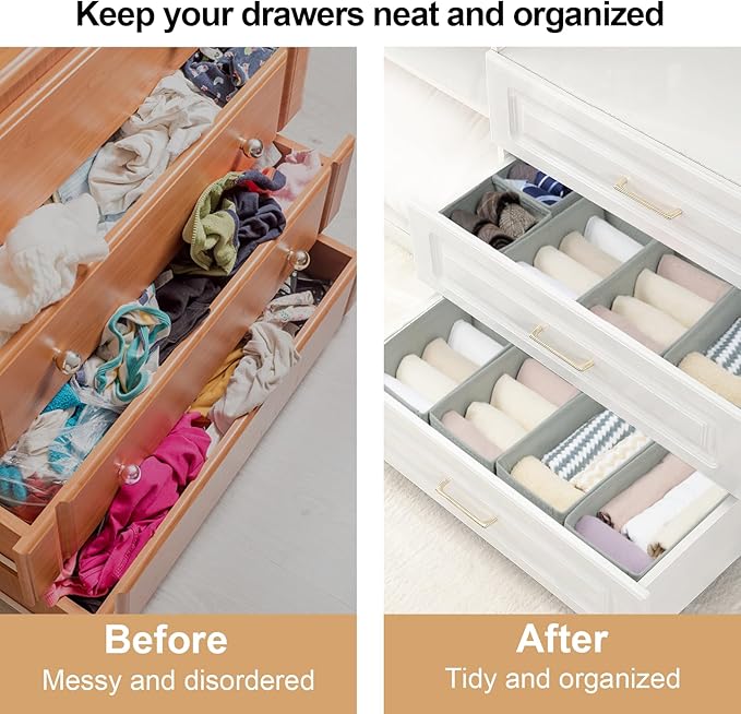 Fordonral Drawer Organizer Clothes, Foldable Fabric Dresser Organizer Closet - Image 2