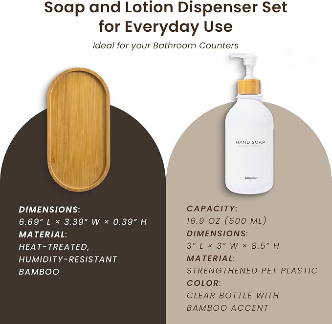 MaisoNovo Soap Dispenser Bathroom Set of 2-16.9 oz Bathroom Soap Dispenser Set - Image 4