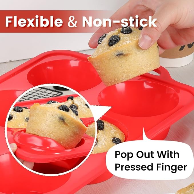 CAKETIME Jumbo Muffin Pan, 3.5 Inch Large Muffin Pan - Image 5