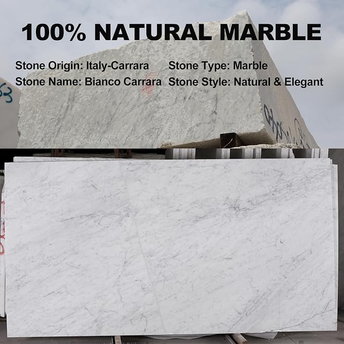 Koville Italian Marble Paper Towel Holder Countertop, Carrara Stone Paper Towel - Image 4