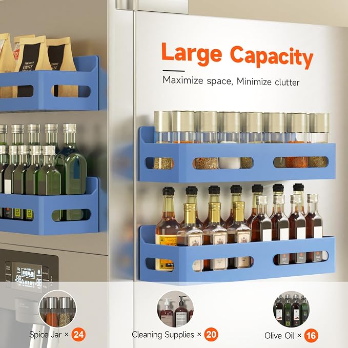 Sevenblue 4 Pack Strong Magnetic Spice Rack - Image 4