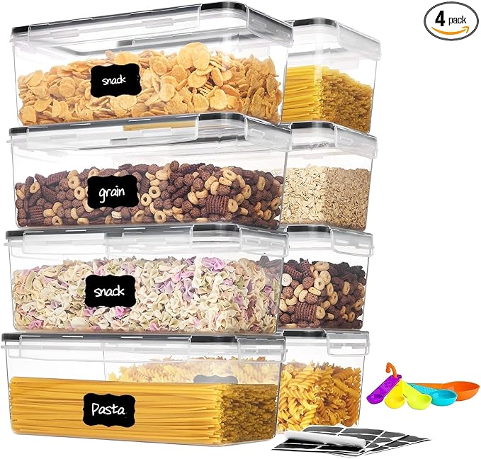 8PCS 3.2L/108 OZ Airtight Food Storage Containers by stusgo