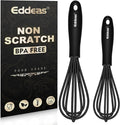 Eddeas Silicone Mini Whisk, Small whisks Non-Stick Tiny Whisks set of 2（5.5in & by Eddeas