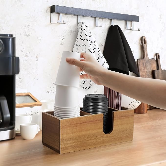 ALELION Acacia Wood Coffee Cup Holder - Image 3