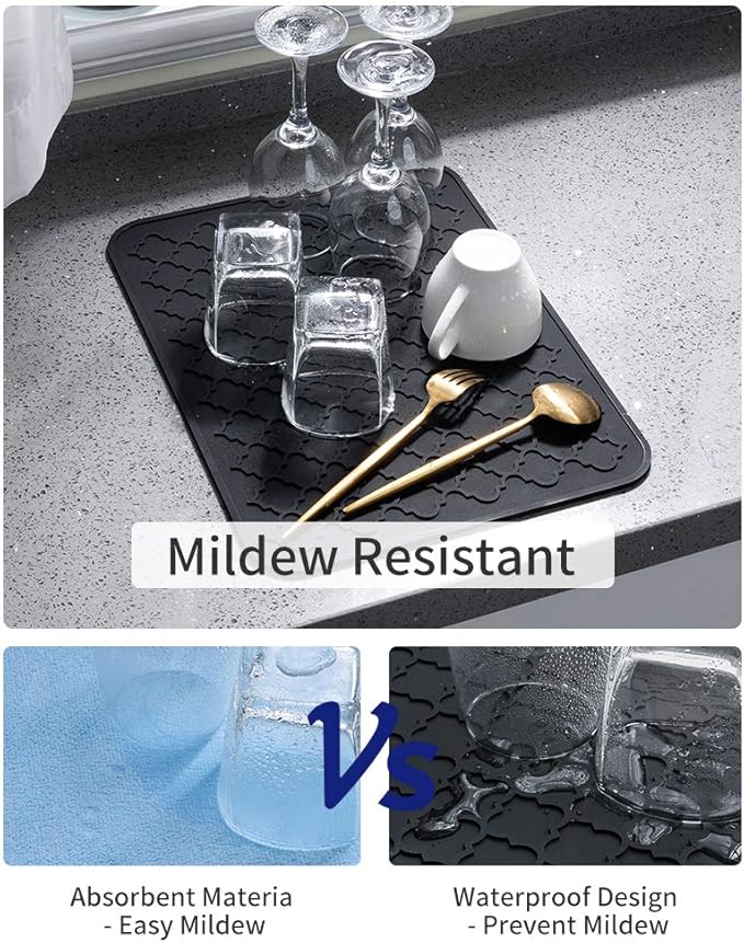 AMOAMI-Dish Drying Mats for Kitchen Counter-Silicone Dish Drying Mat-Kitchen - Image 3