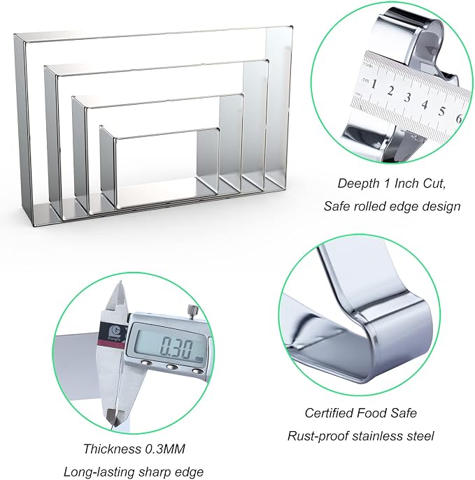 Rectangle Cookie Cutter Set Large - Image 3