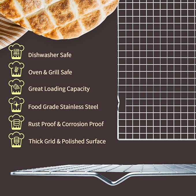 Cooling Rack for Baking 2-Pack, 16x10 Inches Baking Rack, Thick Wire Cookie - Image 2