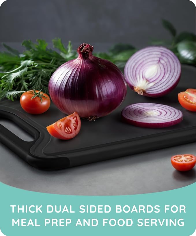 Cutting Boards for Kitchen, Plastic Cutting Board Set of 3, Dishwasher Safe - Image 7