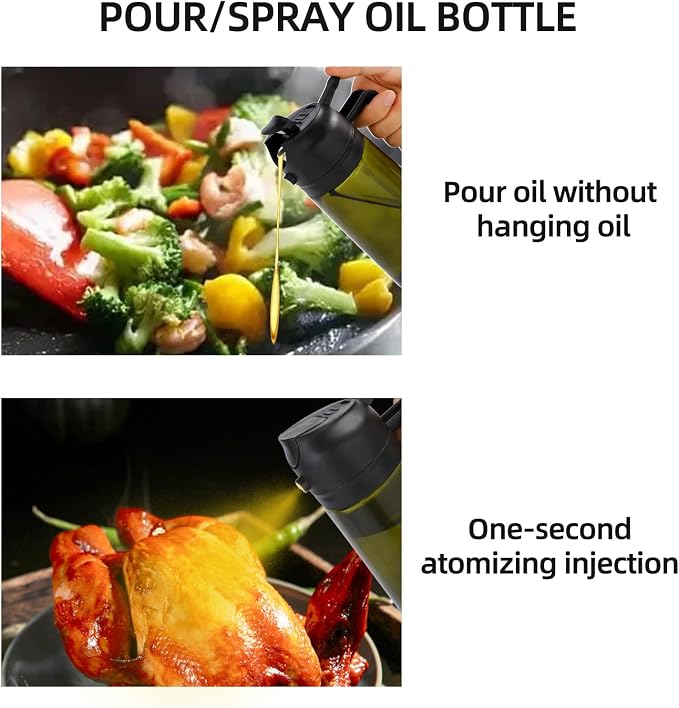 Aovdy Olive Oil Sprayer for Cooking, 2 In 1 Glass Oil Dispenser 16oz- 470ml - Image 6