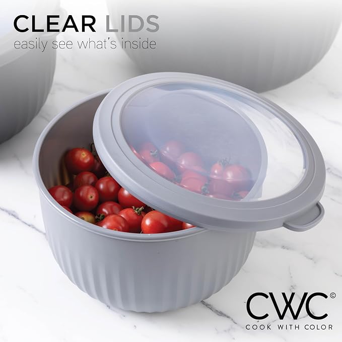 COOK WITH COLOR Prep Bowls with Lids- Wide and Deep Nesting Plastic Small - Image 4