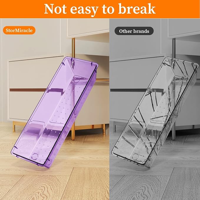 StorMiracle 32 PCS Clear Plastic Drawer Organizer Set, 4-Size vanity organizer - Image 4