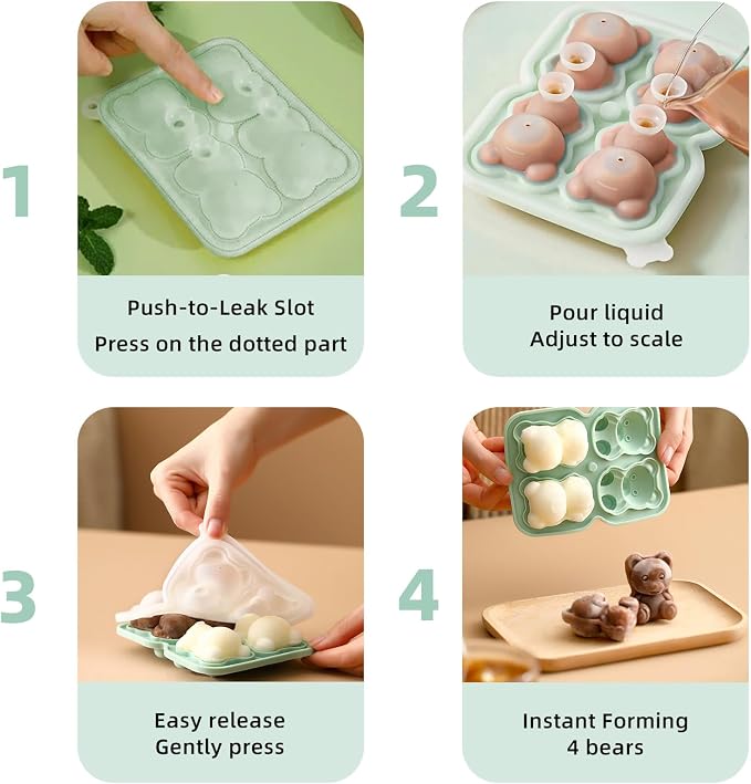 3D Bear Ice Cube Mold, Large Ice Cube Trays - Image 4