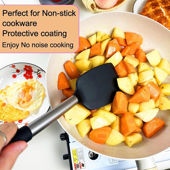KLAQQED 5Pcs Silicone Spatula Heat Resistant Long Large Spatulas Set - Image 5