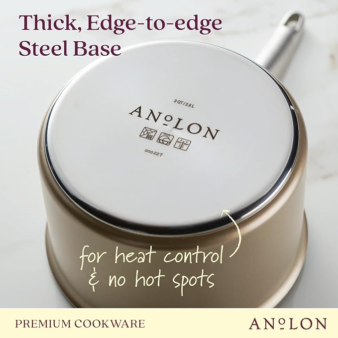 Anolon Ascend Hard Anodized Nonstick Sauce Pan/Saucepan and Lid - Image 6