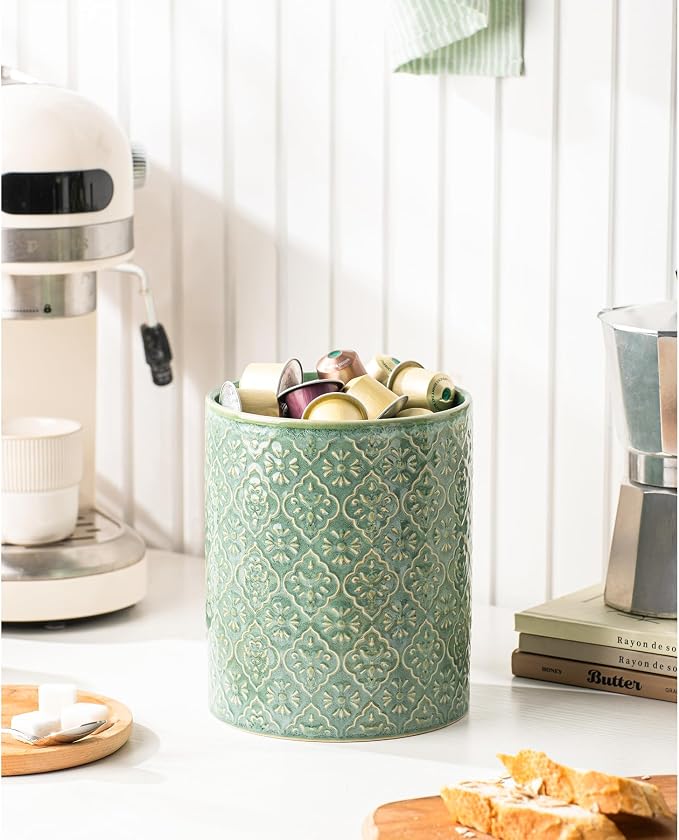 Kitchen Utensil Holder, 6x7 inch Large Ceramic Utensil Holder - Image 6