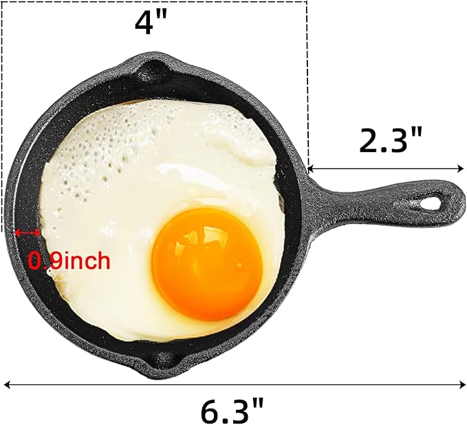 Hiceeden 4 Pack Mini Cast Iron Skillet, Grill Safe, Indoor and Outdoor Use - Image 2