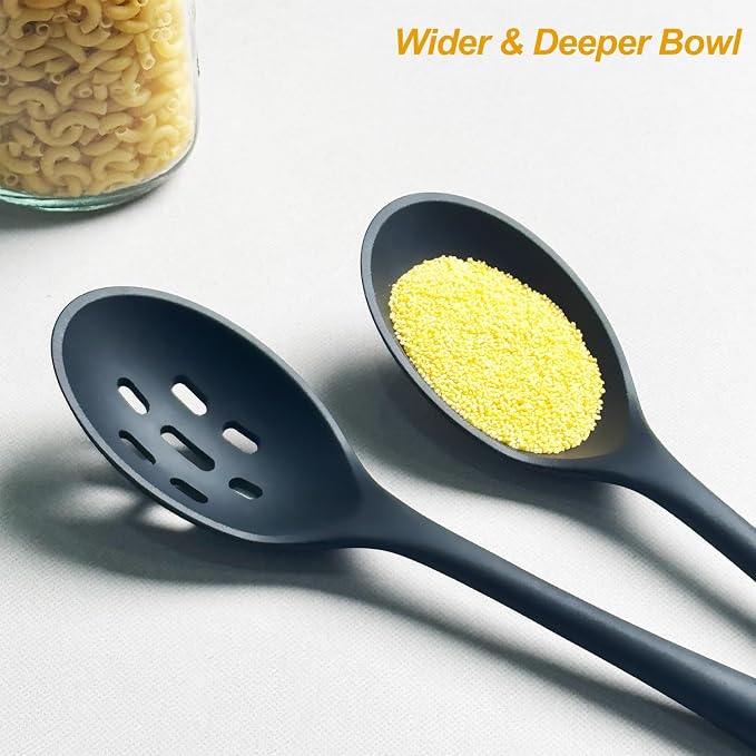 Silicone Cooking Utensils Set, Heat Resistant and large Non Stick Spatulas & - Image 5