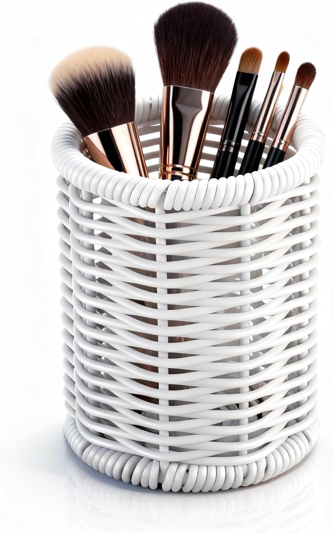 Rattan Jars, Car Storage Box, 4.13" x 4.92" Bathroom Essentials Accessories by Dealpoli