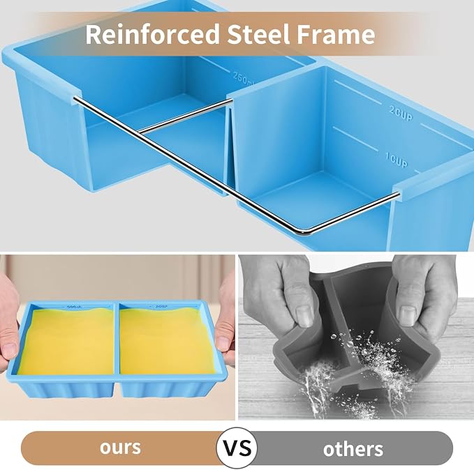 Silicone Freezer Tray for Soup Ice Cubes: 2-Cup Freezing Tray - Image 3