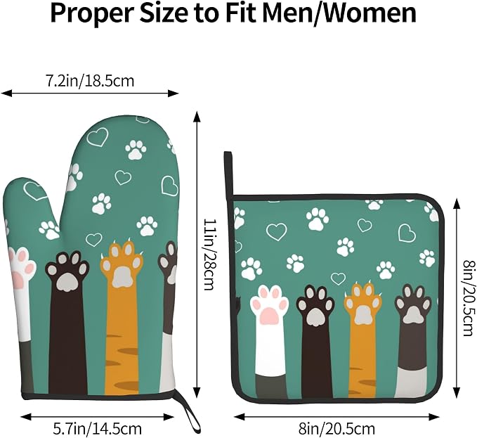 Cat Oven Mitt Potholders Sets - Image 3