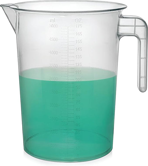 5 Liter Measuring Pitcher | 1.3 Gallon Shatterproof Plastic Large Graduated by Terbold