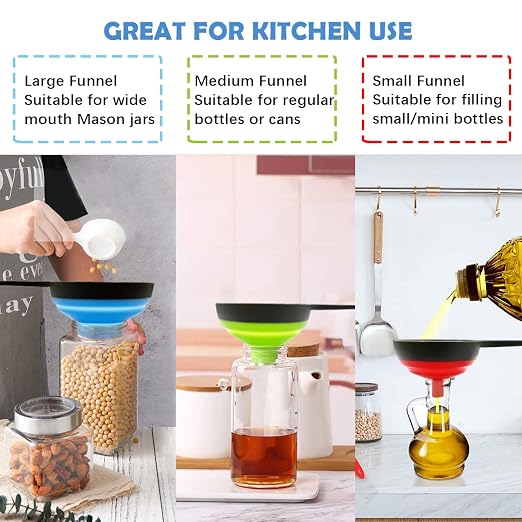 Funnels for Filling Bottles, Wide Mouth Canning Funnel for Kitchen Use Mason - Image 6