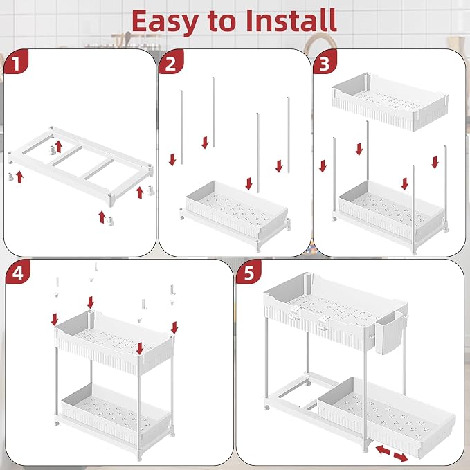 Sevenblue Under Sink Organizer, Bathroom Organizers and Storage, 2 Tier - Image 9