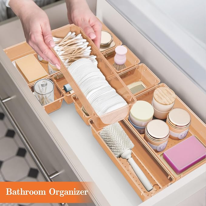 SpaceHacks 25 PCS Plastic Drawer Organizer Set, 4-Size Versatile Organizer - Image 6