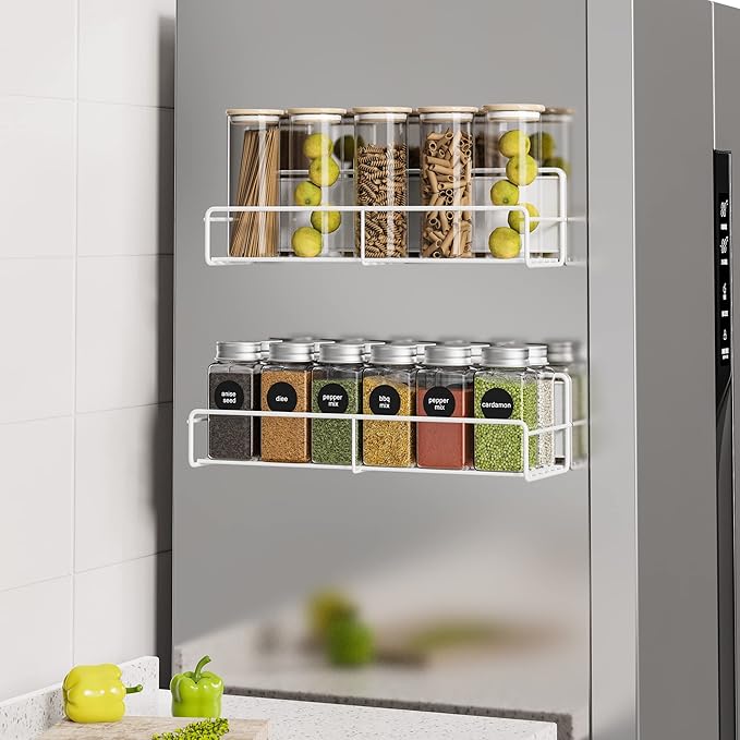 Mystozer 2 Pack Magnetic Spice Rack Organizer, Space Saver by Mystozer