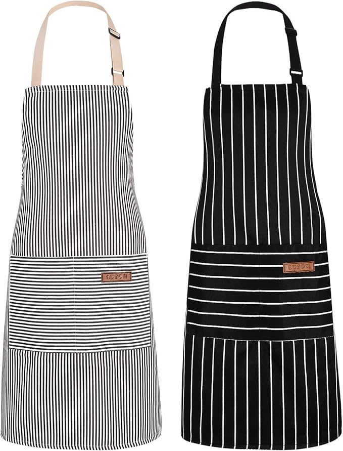 2Pack Adjustable Kitchen Apron for Women Men by ZAIORD