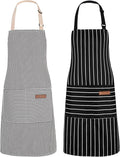 2Pack Adjustable Kitchen Apron for Women Men by ZAIORD