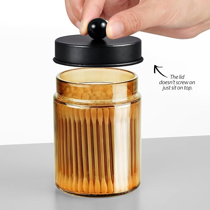 3 Pack Apothecary Jar Canisters Bathroom Vanity Organizer - Image 3