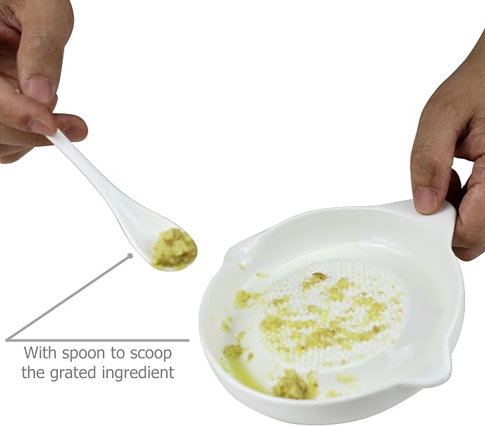 EIKS Ceramic Ginger Grater for Grinding Wasabi Fruits Vegetables Ginger Garlic - Image 6