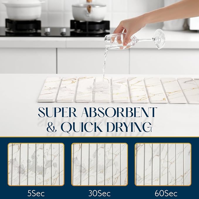 KEYCHAD Large Stone Drying Mat for Kitchen Counter - Image 4