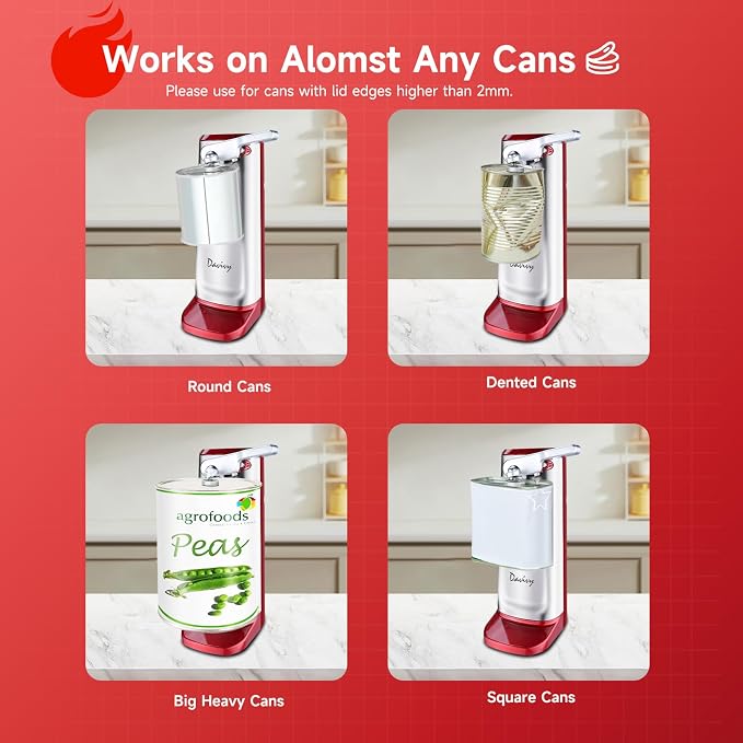 Davivy Electric Can Opener, Removable Stainless Steel Cutter and 3-in-1 Design - Image 3