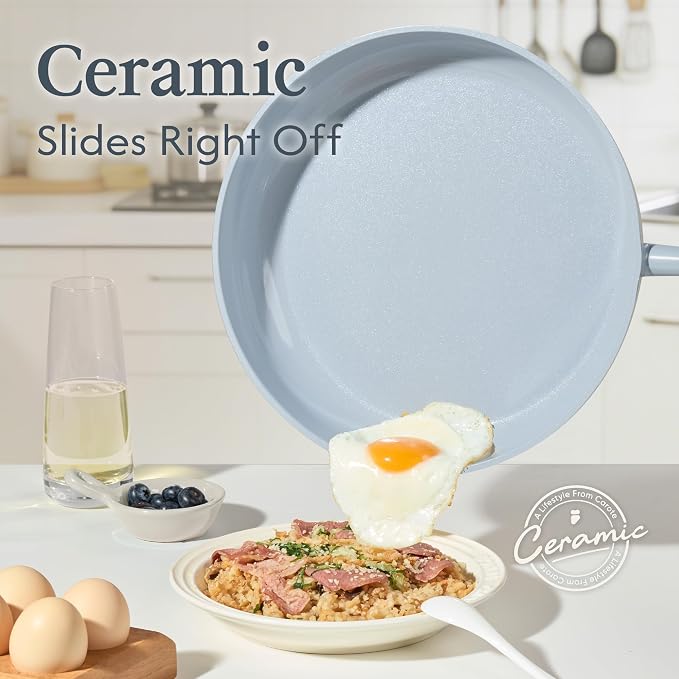 CAROTE Pots and Pans Set Nonstick, Ceramic Cookware Set, PFAS PTFE Free - Image 3