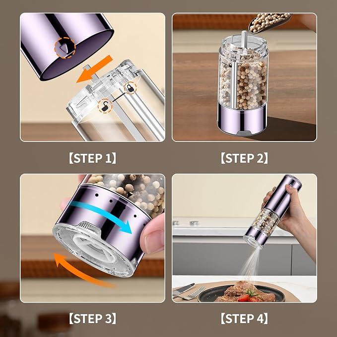 Rechargeable Salt & Pepper Grinder Set - Image 3