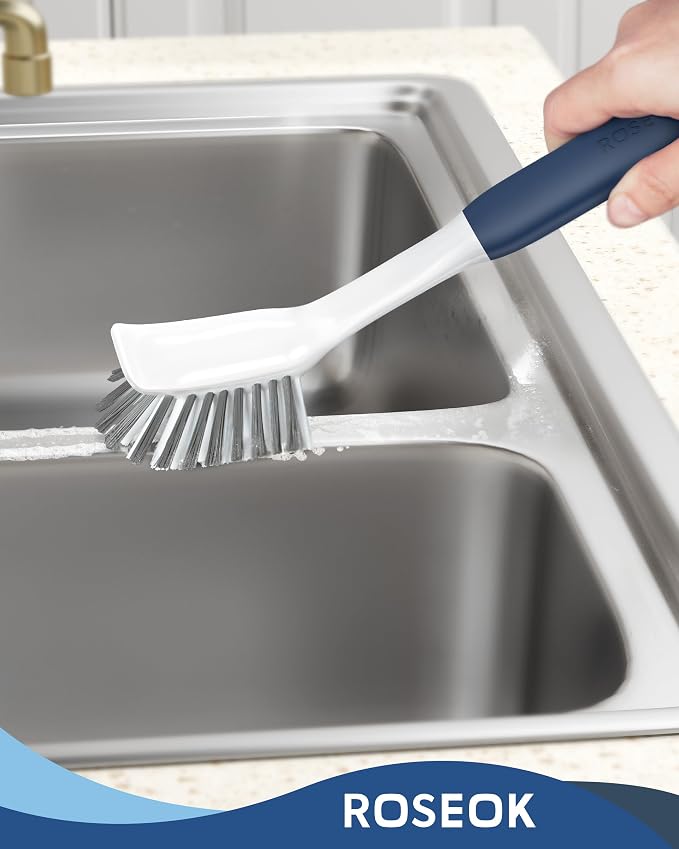 ROSEOK Dish Brush with Built-in Scraper, Kitchen Scrub Brush - Image 8