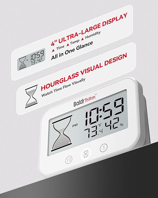 Baldrtherm Digital Timer, Works as a Countdown Timer, Real-time Clock, - Image 2