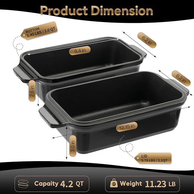 Enameled Cast Iron Dutch Oven for Bread Baking, 9×5 Dutch Oven Pot - Image 2
